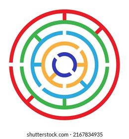 Colorful maze shape design element. Game labyrinth for kids. Vector illustration.