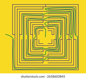 Colorful maze solution. vector illustration	