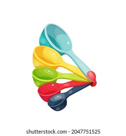 Colorful measuring spoons for cooking vector illustration.