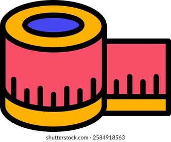 Colorful measuring tape. Measuring tools, sewing, design, fashion.
