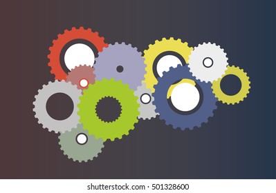 Colorful mechanic gear vector