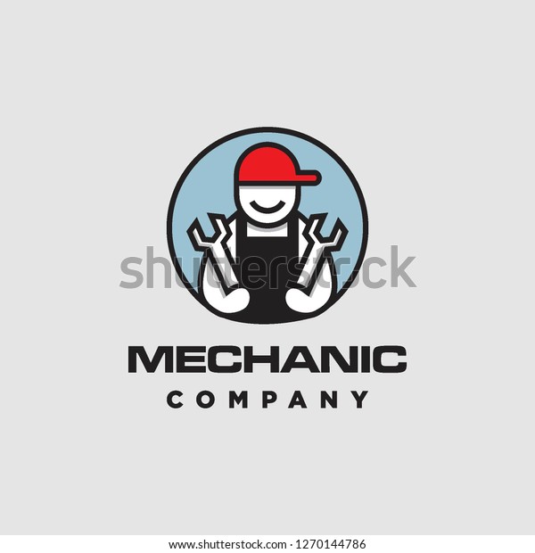 colorful\
mechanic repair mascot logo icon vector\
template