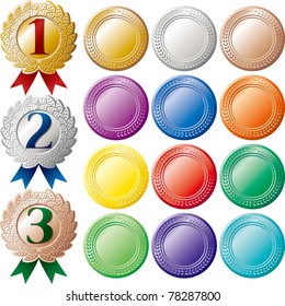 Colorful medal set