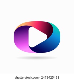 colorful media play logo template, media play logo, video logo