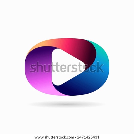 colorful media play logo template, media play logo, video logo