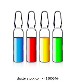 Colorful medical ampoules 