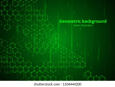 Colorful medical background with hexagonal molecules. Vector illustration for scientific design