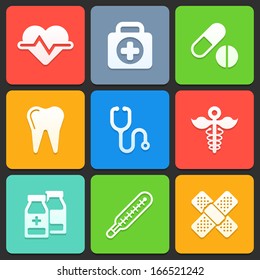 Colorful medical icons for web and mobile. Vector illustration