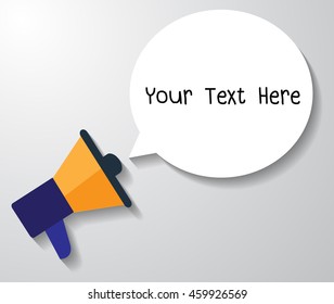colorful megaphone with blank speech bubble vector illustrations