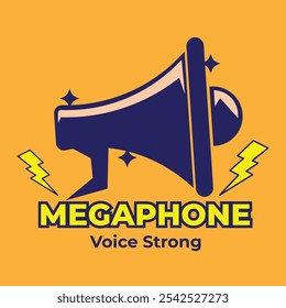 colorful megaphone logo illustration vector design in simple style. suitable for logos, icons, posters, advertisements, banners, companies, t-shirt designs, stickers, websites.