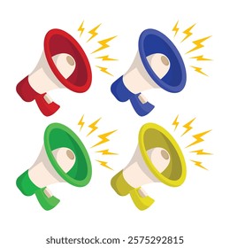 Colorful Megaphone Speaker Vector Illustration