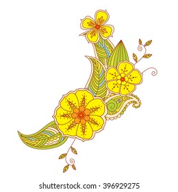 Colorful Mehendi design. Vector illustration