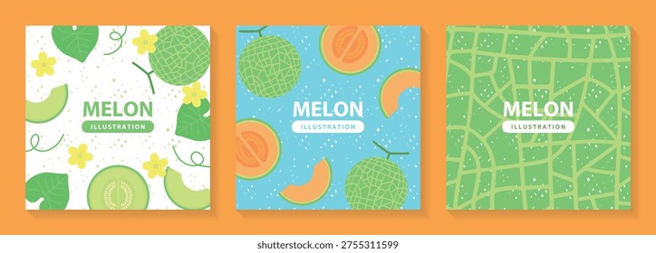Colorful melon fruit seamless pattern background – cute summer food vector illustration