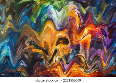 colorful melted oil paint vector illustration eps.10