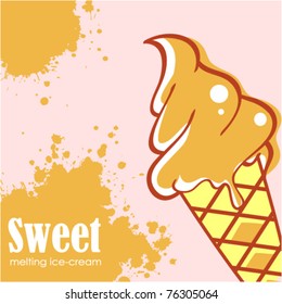 Colorful melting ice-cream card