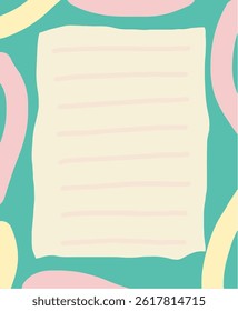 Colorful Memo Note with Abstract Shapes illustration