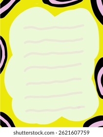 Nota de nota colorida con ilustración de Formas Abstractas	