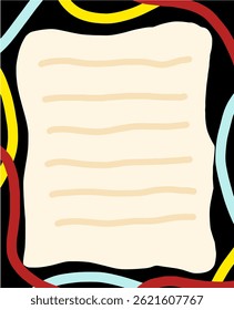Nota de nota colorida con ilustración de Formas Abstractas	