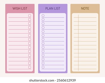 Colorful memo note design set for illustration background