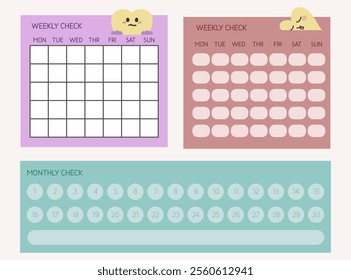 Colorful memo note design set for illustration background