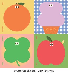 colorful memo pad set with cute characters on it
