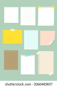 Colorful memo pad vector illustration.