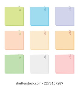 Colorful memo vector illustration white background  Memo note can stick to desk as reminders   notebooks other things  School office supplies   stationery 