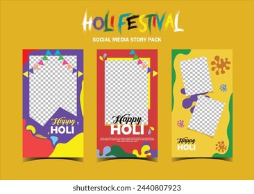 Colorful Memories": Capture the essence of Holi with these playful templates, ideal for preserving cherished memories and joyful festivities.