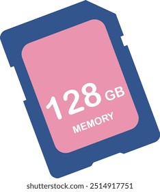 Colorful Memory Card Vector in Pink and Blue Colors