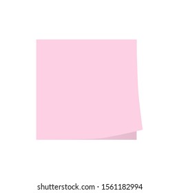 Colorful memos on a white background , Collection of different colored sheets of note papers with curled corner ,  Vector illustration