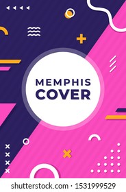 Colorful Memphis background design vector.