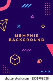Colorful Memphis background design vector.