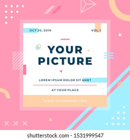 Colorful Memphis background design vector.