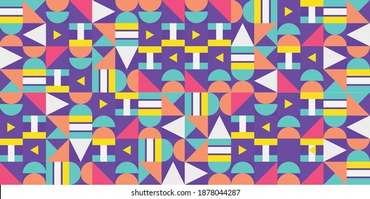 Colorful memphis background. Modern abstract covers, minimal covers design. Trendy geometric background, vector illustration