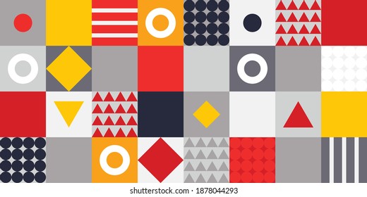 Colorido fondo memphis. Fundas abstractas modernas, diseño de cubiertas mínimas. Fondo geométrico de moda, ilustración vectorial
