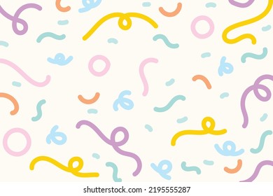 "Colorful memphis background in pastel colour and cute pattern in geometric shape and memphis detail