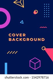 Colorful memphis cover design template.