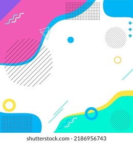 Vector de fondo de diseño de memphis coloridos
