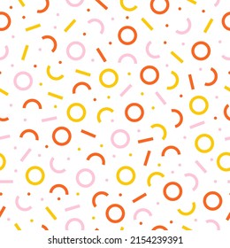 Colorful memphis design seamless pattern.