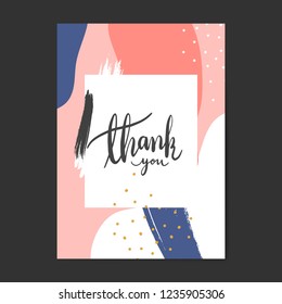 Colorful Memphis design thank you card vector