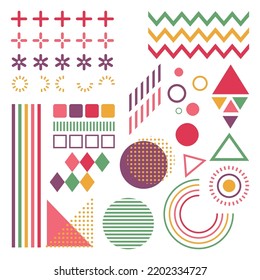colorful memphis element abstract geometric