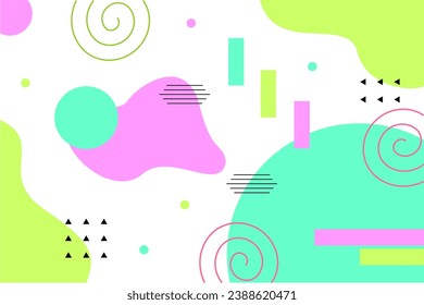 Colorful memphis geometric abstract background vector