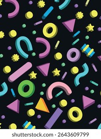 Plano de fundo colorido do partido geométrico de Memphis