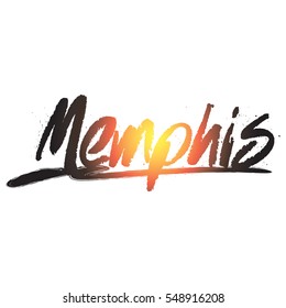 Colorful memphis hand drawing text vector