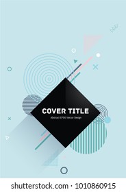 Colorful memphis neo vector with white, cyan, blue and pink geometrical shapes on background. Minimalistic front page surface. Colorful memphis neo style backdrop for corporate purpose.