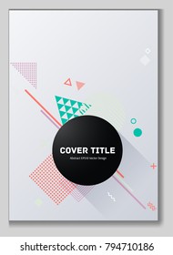 Colorful memphis neo vector with white geometrical shapes. Minimalistic front page texture. Colorful memphis neo style vector for corporate purpose.