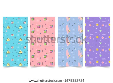 colorful memphis pattern banner colorful collection