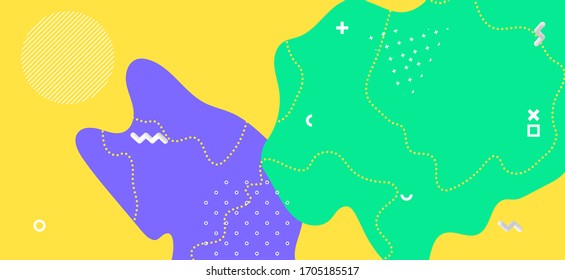Colorful Memphis Shapes. Hipster Abstract Decoration. Futuristic Wave Template. Multicolor Funky Collage. Memphis Cover. Summer Abstract Composition. Bright Cool Ornament. Memphis Poster.