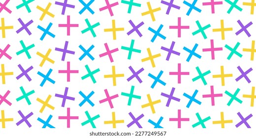 Colorful memphis style geometric pattern on white background. Vector illustration