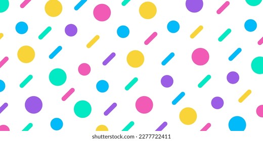 Farbiges geometrisches Muster im Memphis-Stil auf weißem Hintergrund. Vektorgrafik